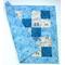 Blue Winter Pals baby quilt front and back